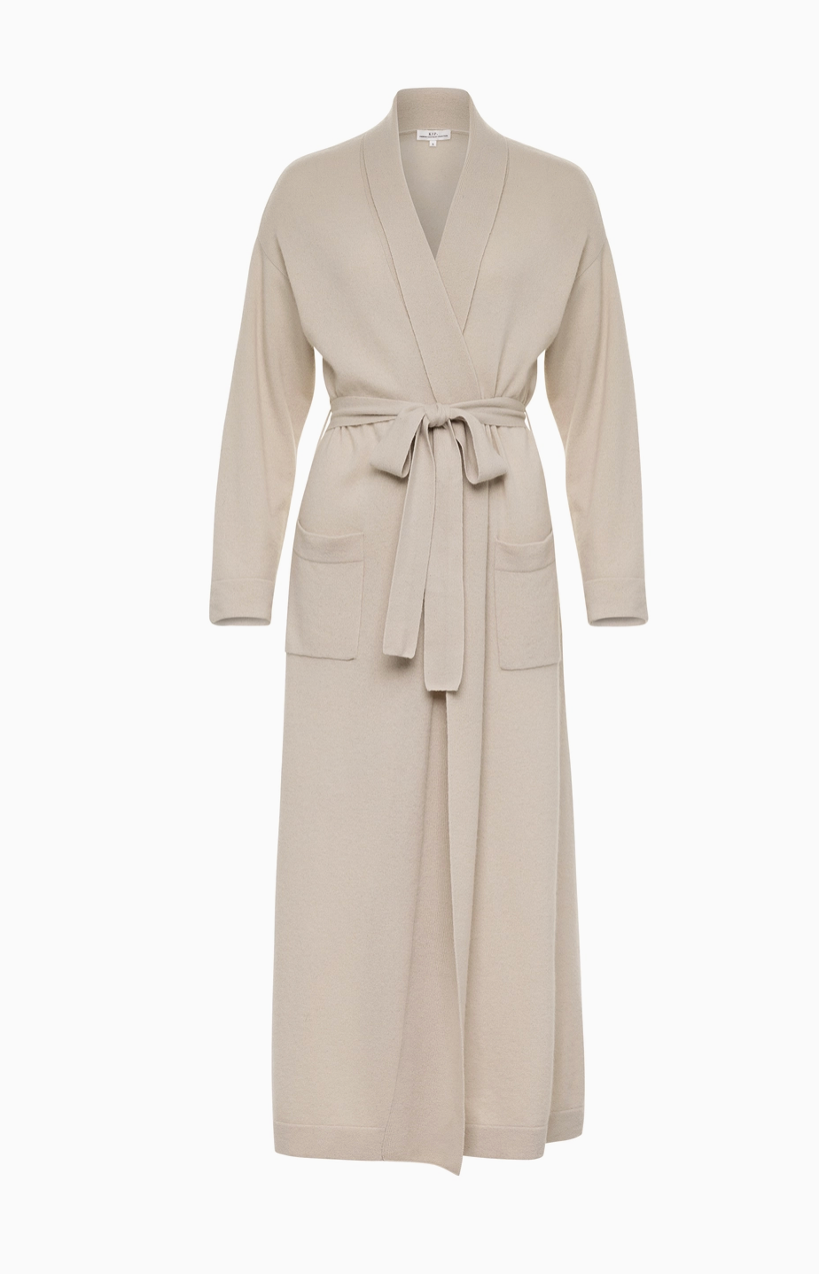 Pure Cashmere Long Robe in Champagne