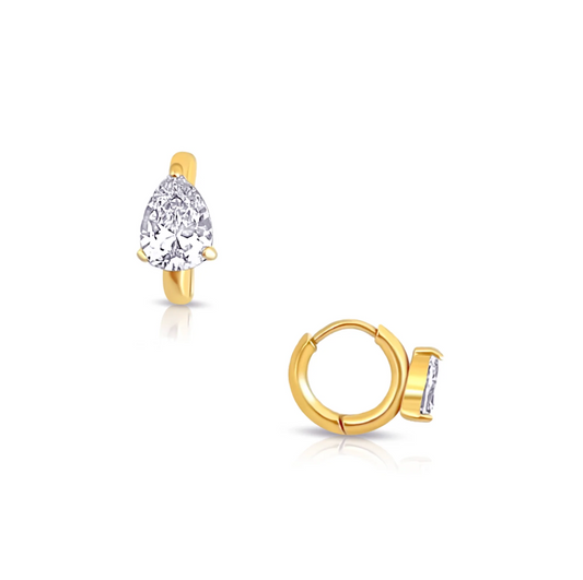 Colette Pear Huggie Hoop Earring