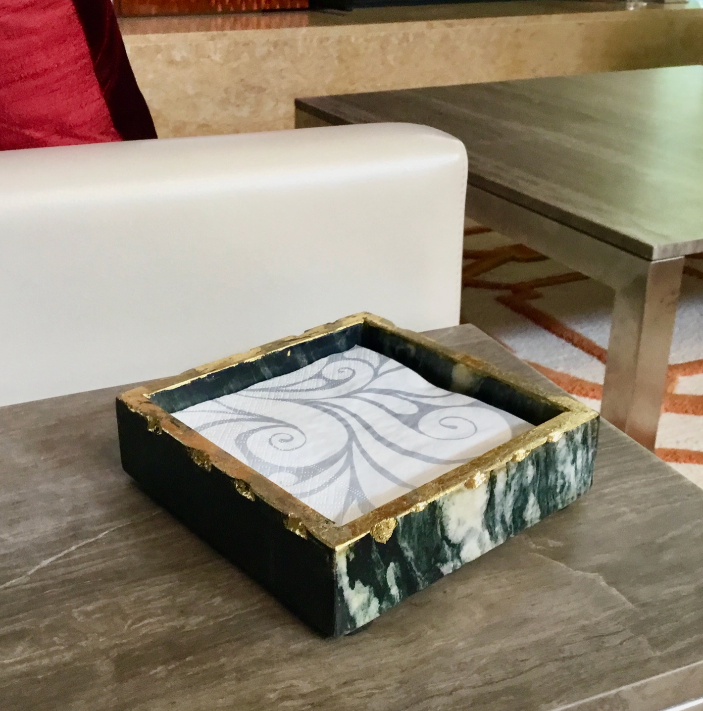 Black Marble Napkin Box