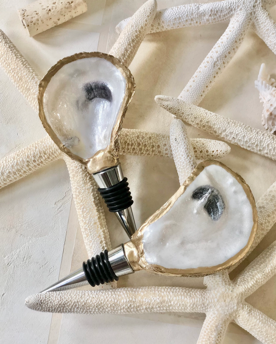 Oyster Shell Coastal Bottle Stopper