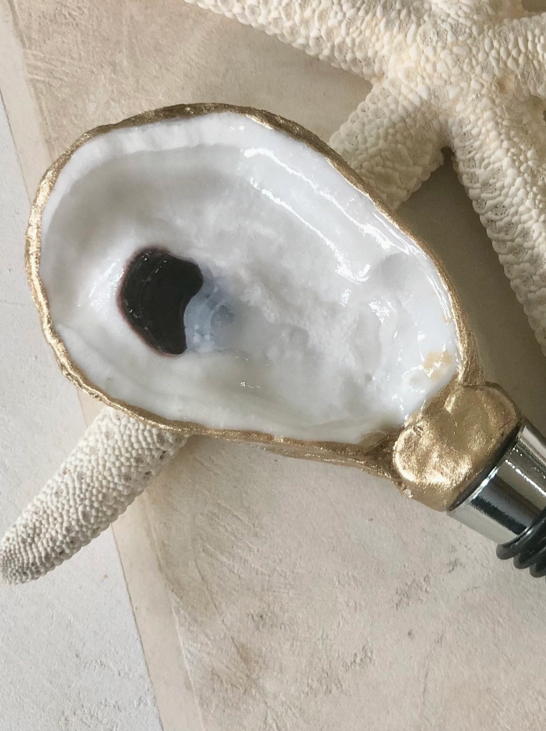 Oyster Shell Coastal Bottle Stopper