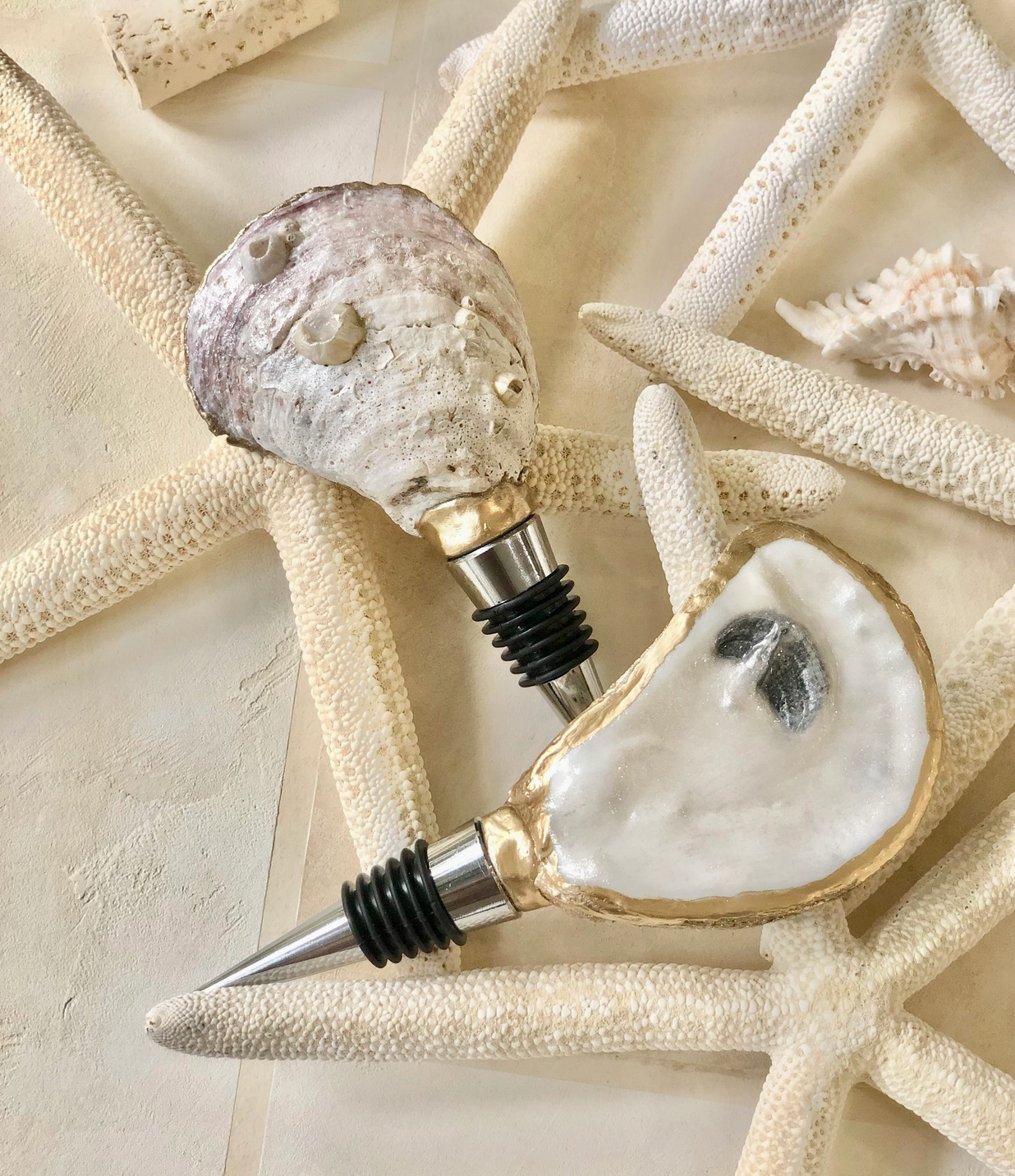 Oyster Shell Coastal Bottle Stopper