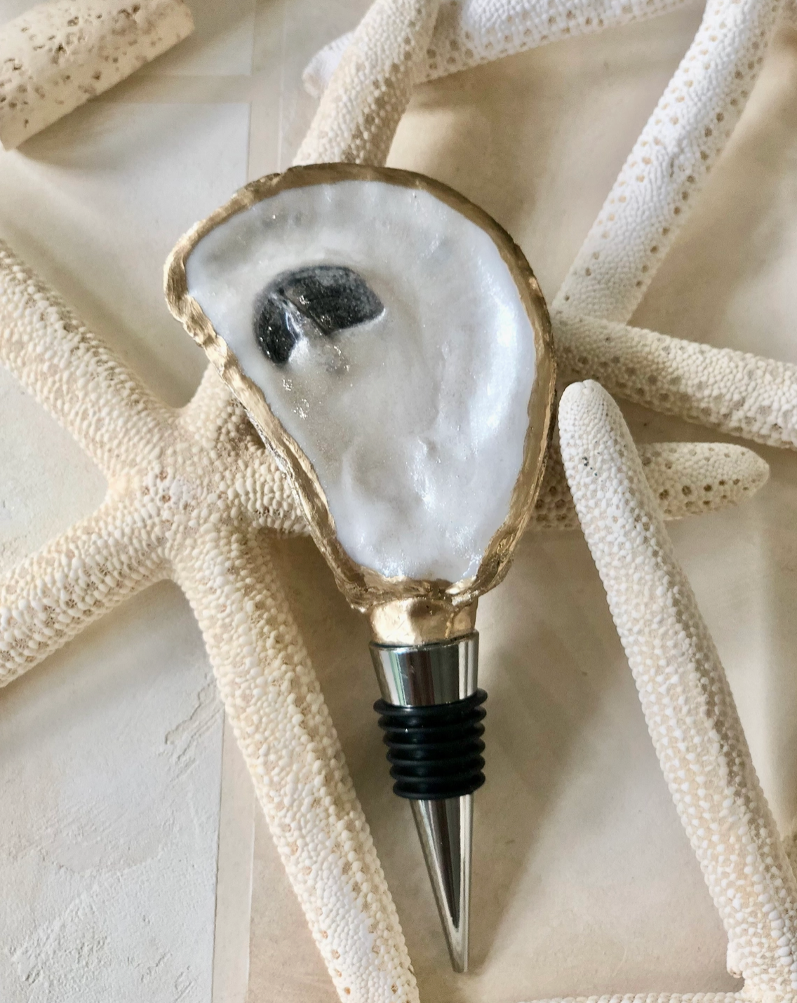 Oyster Shell Coastal Bottle Stopper