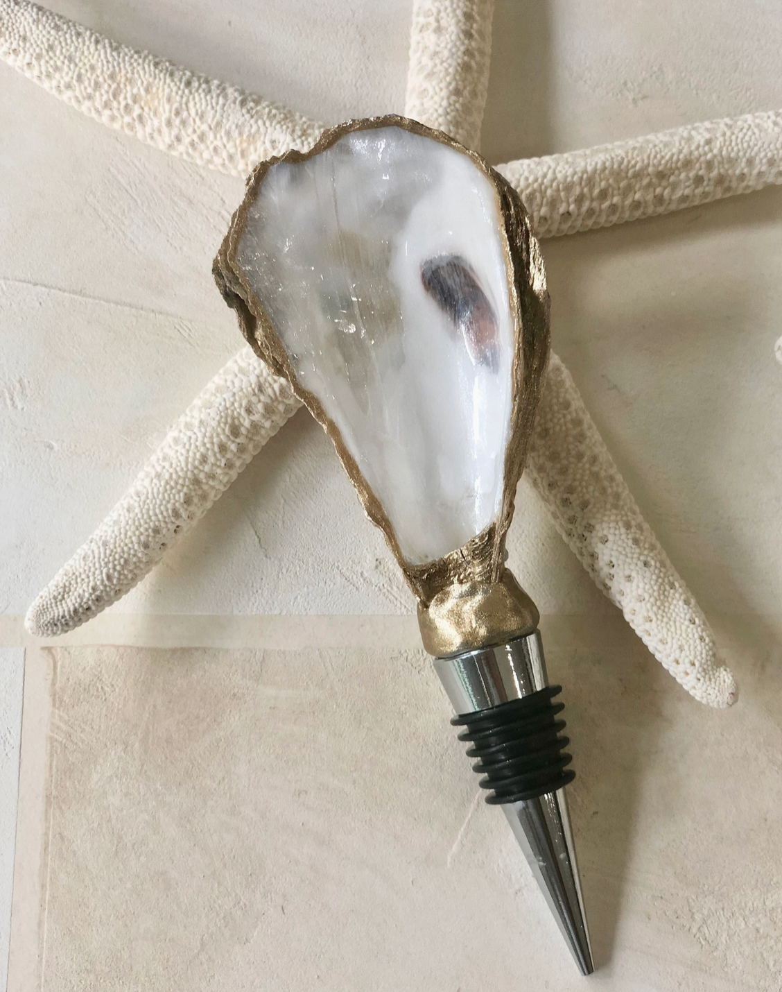 Oyster Shell Coastal Bottle Stopper