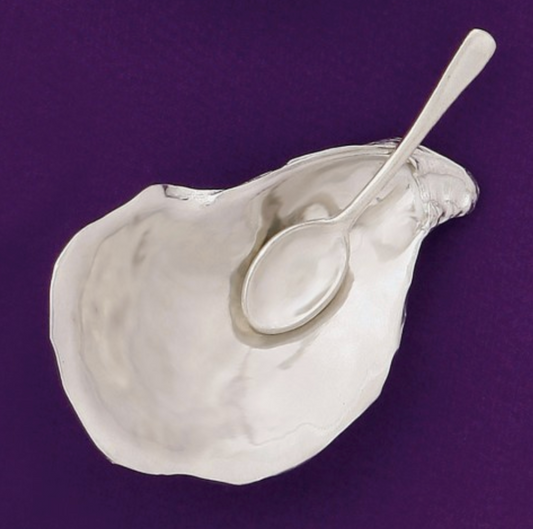 Oyster Shell Salt Cellar with Spoon