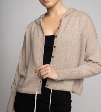 The Tate Cashmere Hoodie Cardigan