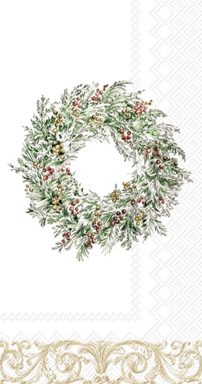 Holiday Berry Wreath Guest Napkins