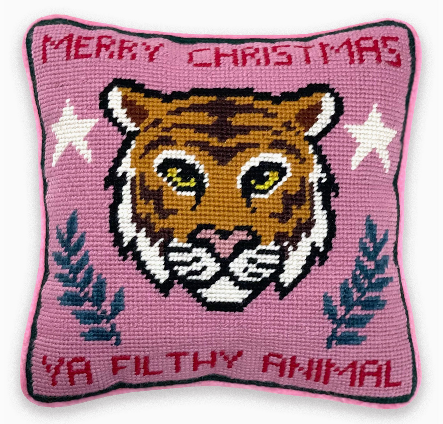 Filthy Animal Needlepoint Pillow