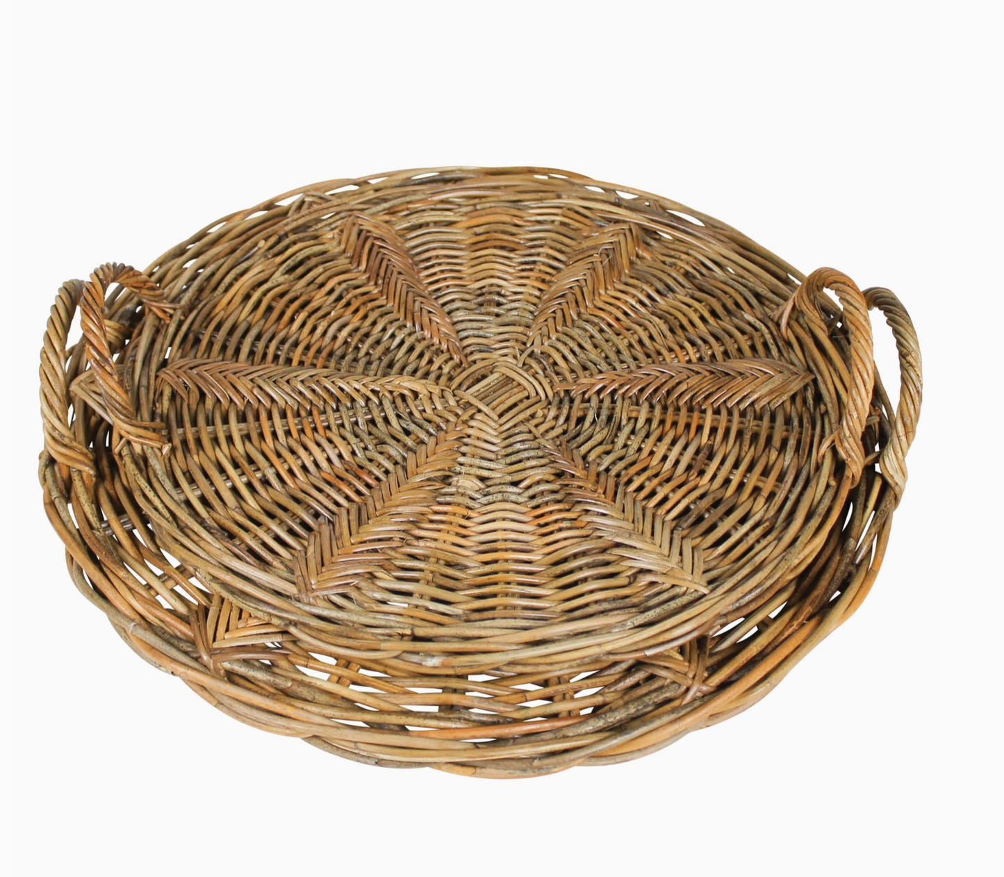 Valero Round Herringbone Weave Tray