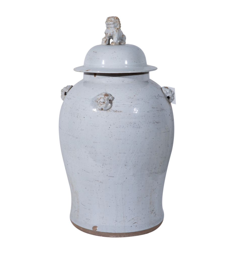 Vintage White Temple Jar