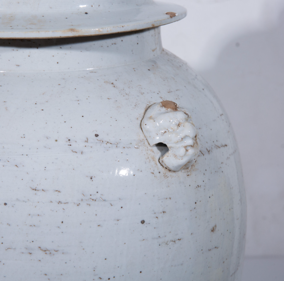 Vintage White Temple Jar