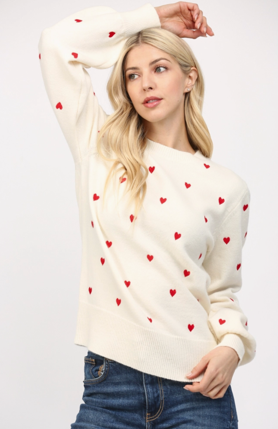 Heart Embroidered Sweater