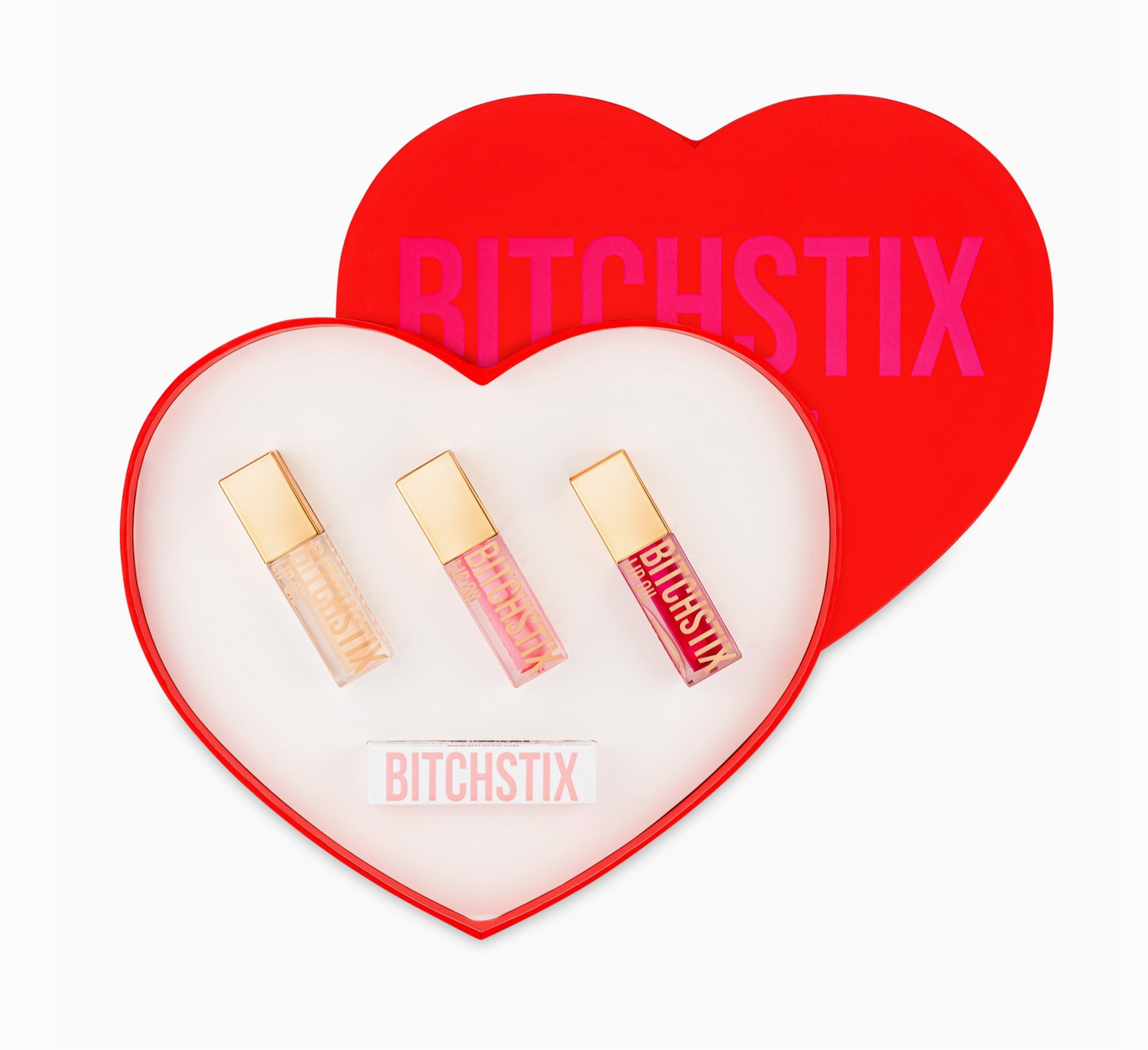 Heart Box Lip Oil Trio with Organic Lip Balm