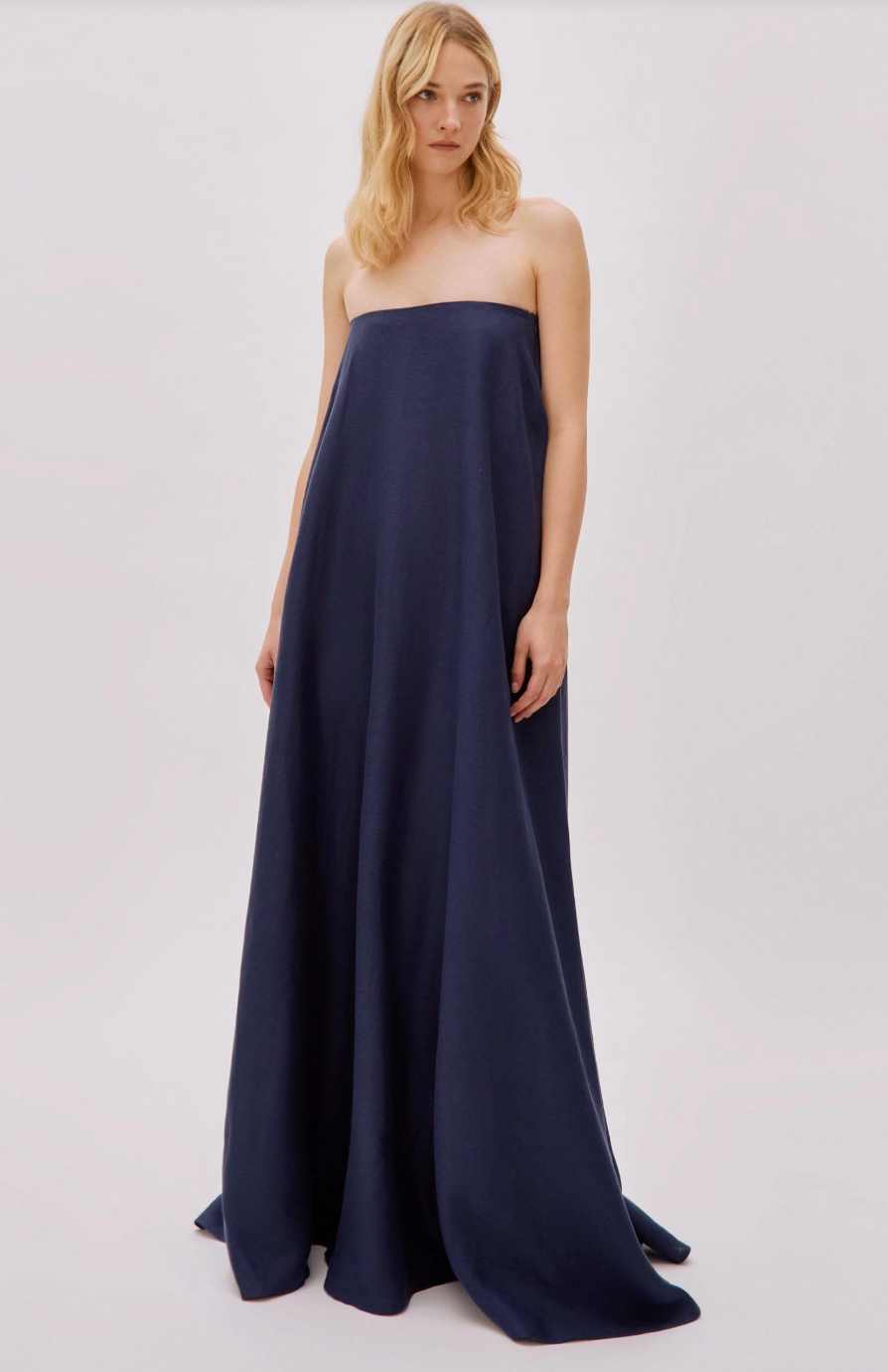 Venice Linen Strapless Dress