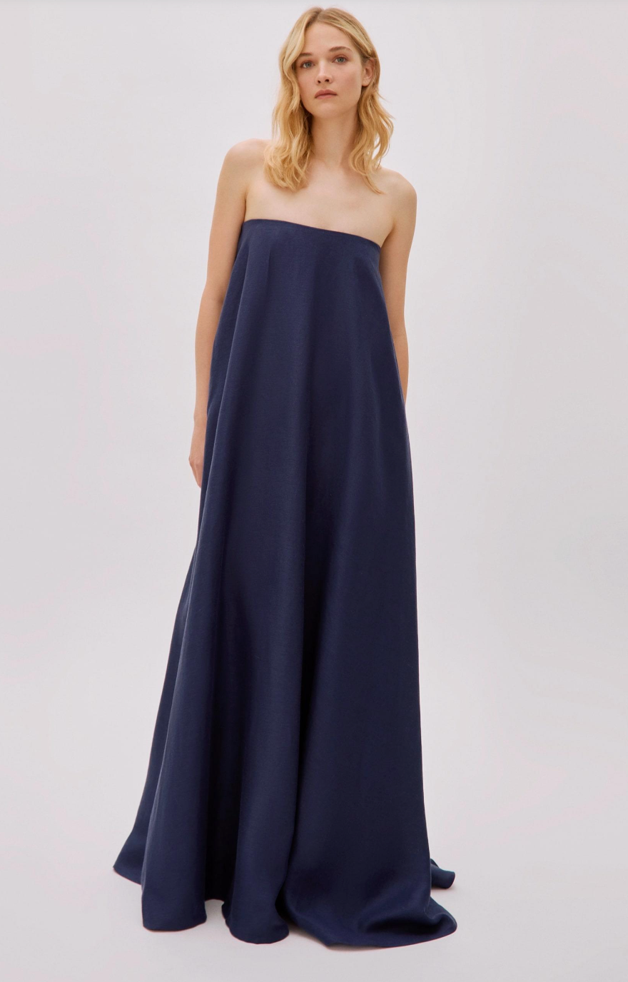 Venice Linen Strapless Dress