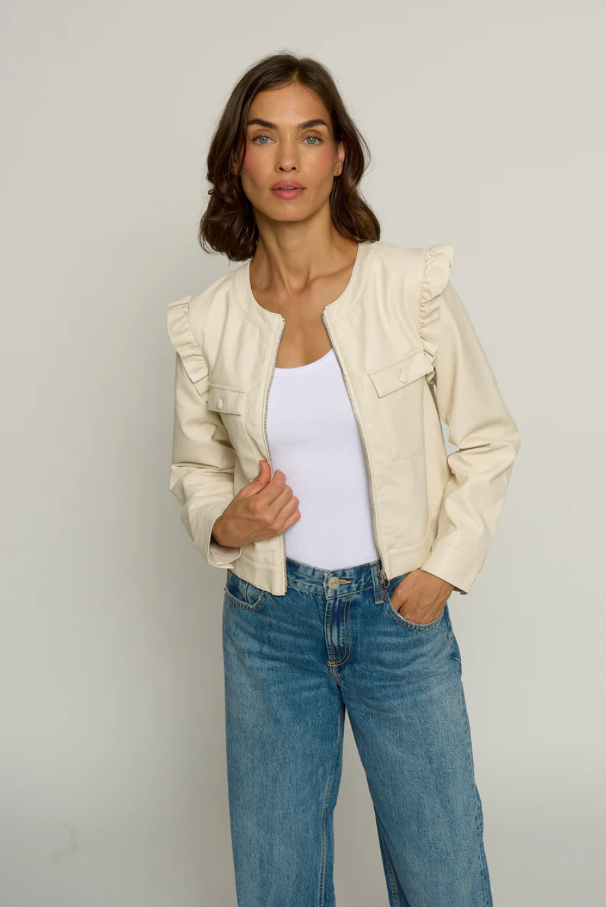 Ruffle Vegan Jacket