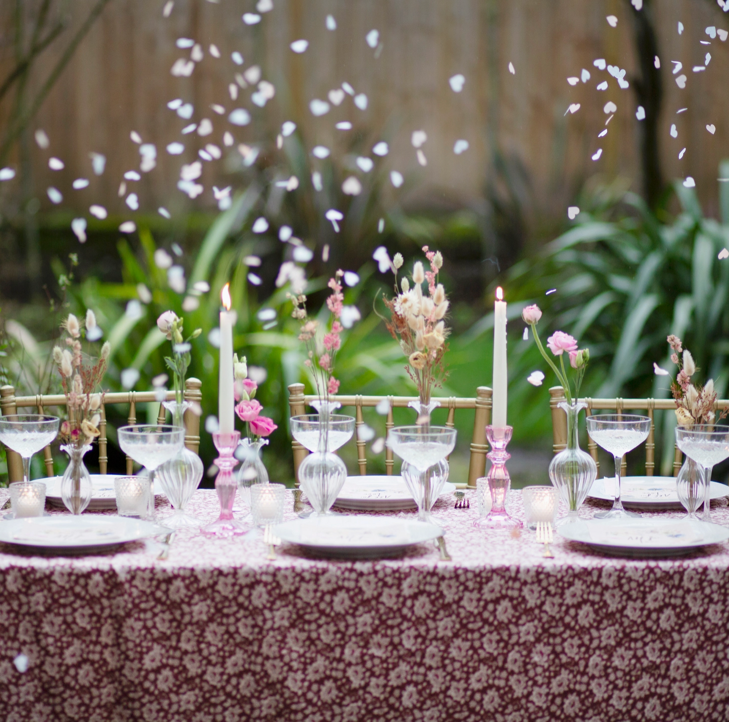 Pink Glass Candlestick Holder