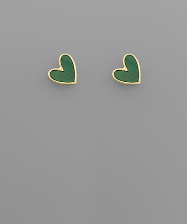 Acrylic Sideways Heart Studs