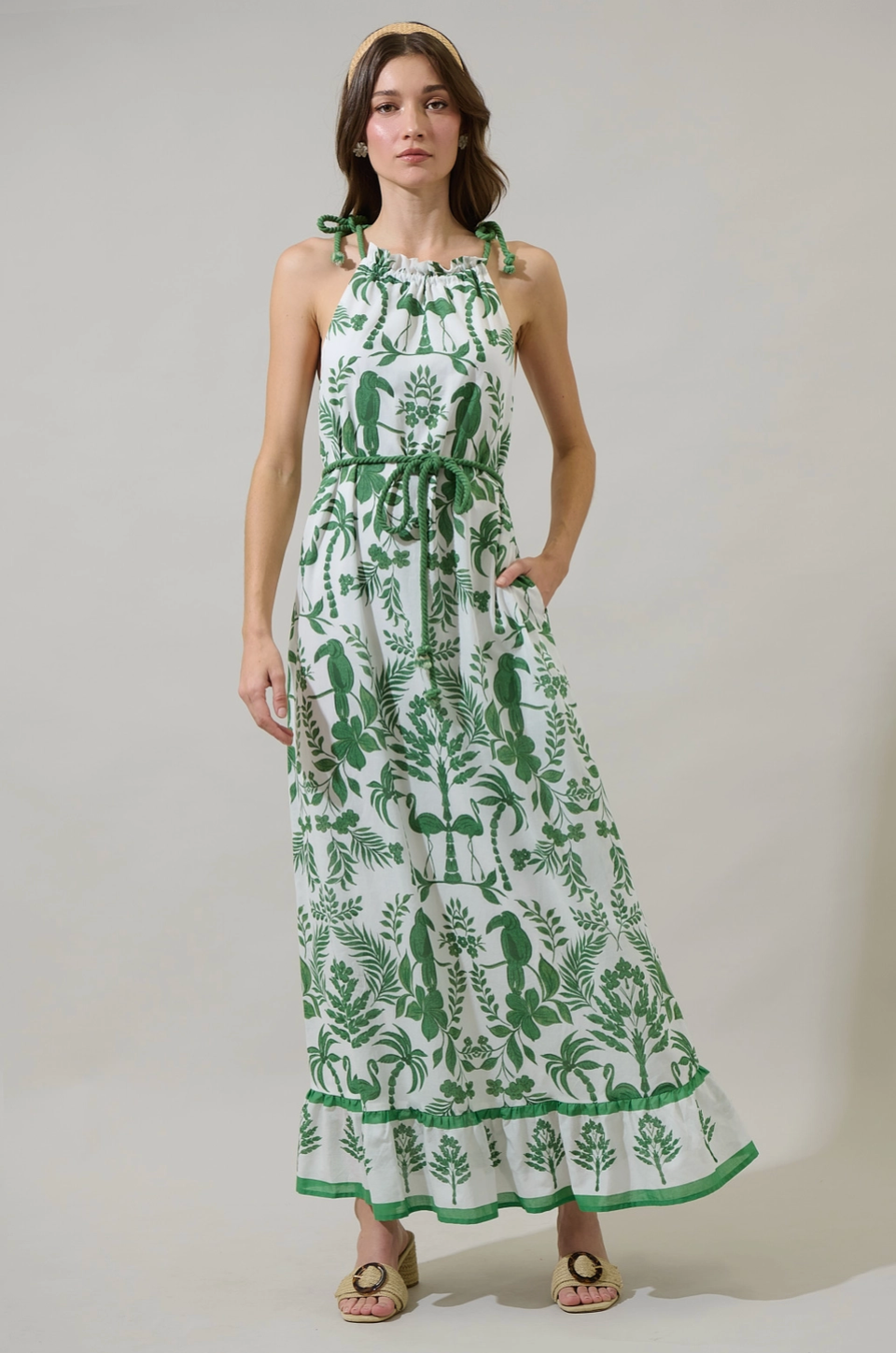 Kimana Floral Kay Halter Neck Maxi Dress