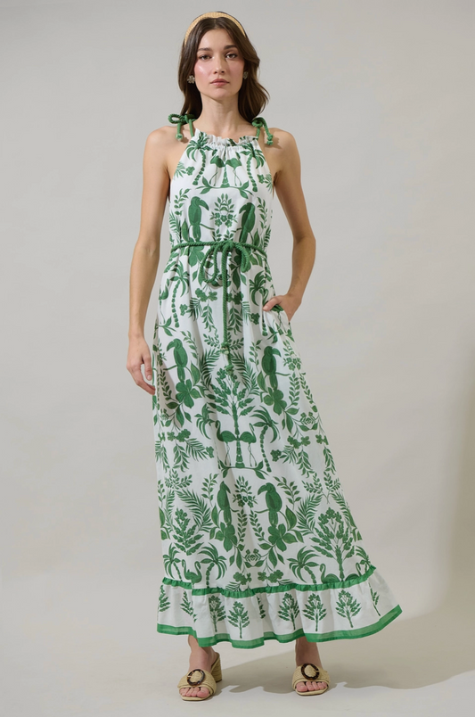 Kimana Floral Kay Halter Neck Maxi Dress