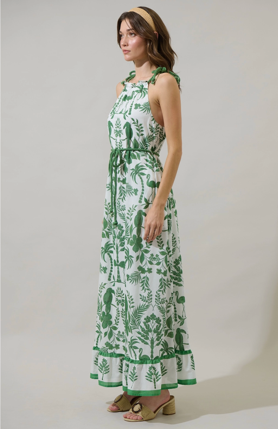 Kimana Floral Kay Halter Neck Maxi Dress