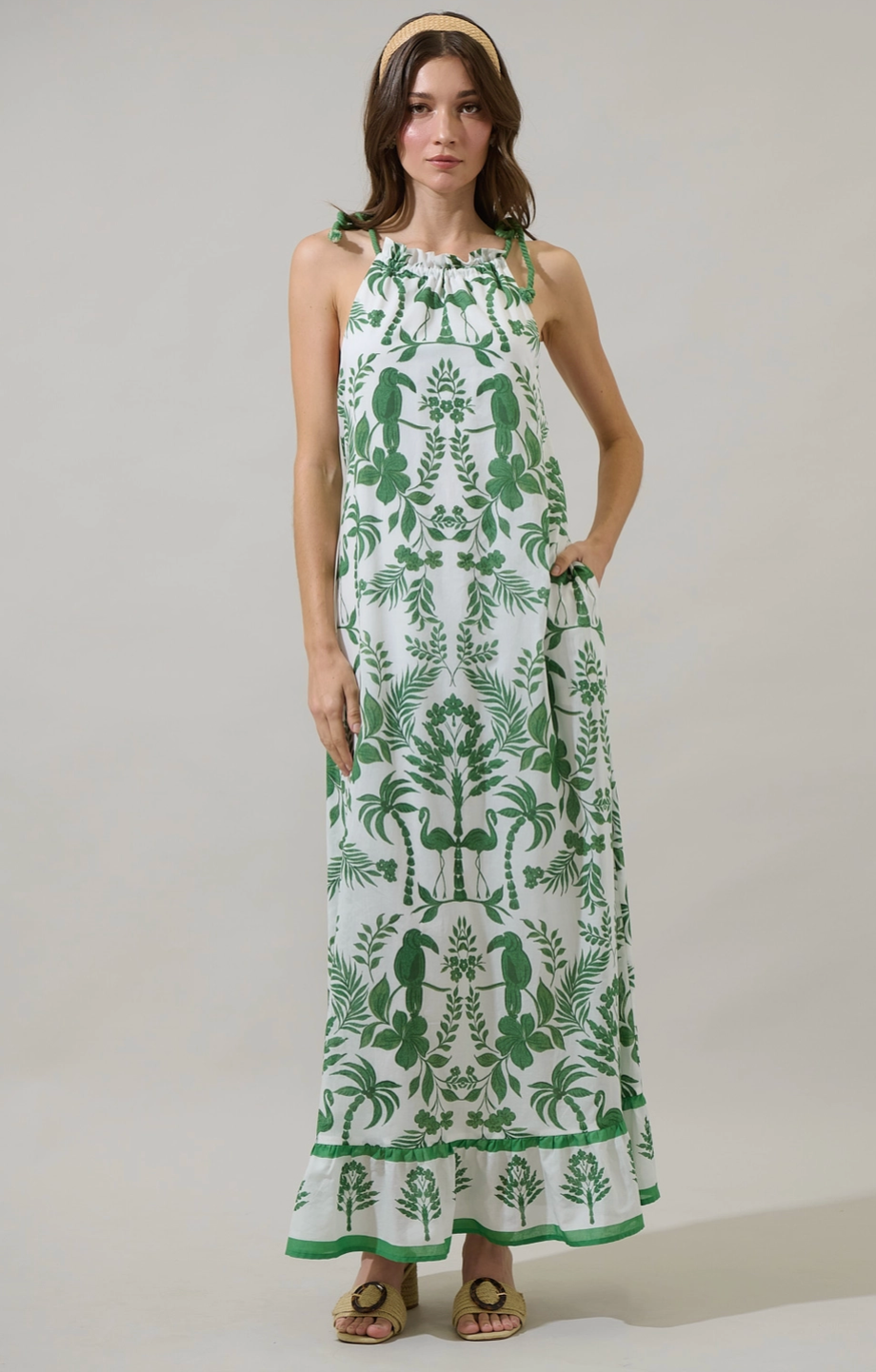 Kimana Floral Kay Halter Neck Maxi Dress