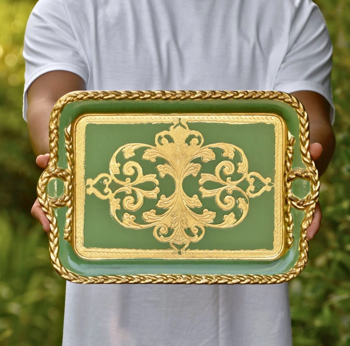 Florentine Carved Wood Tray