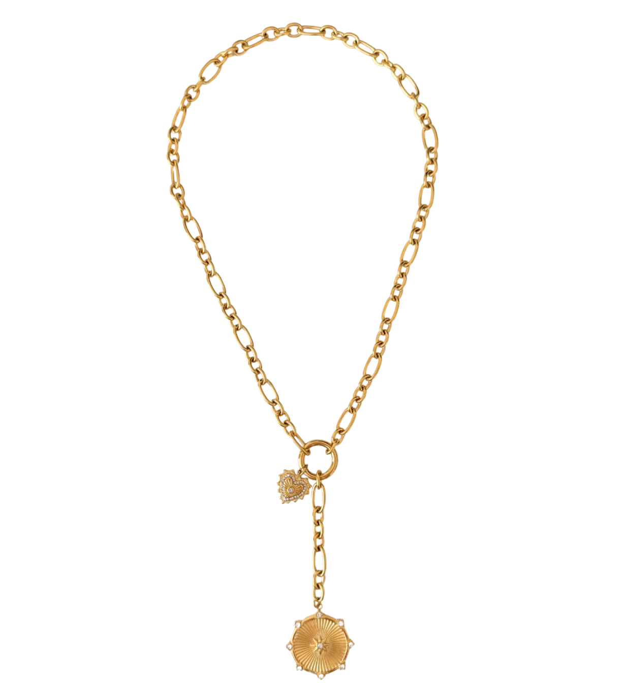 Linden Toggle Chain Medallion Lariat Necklace