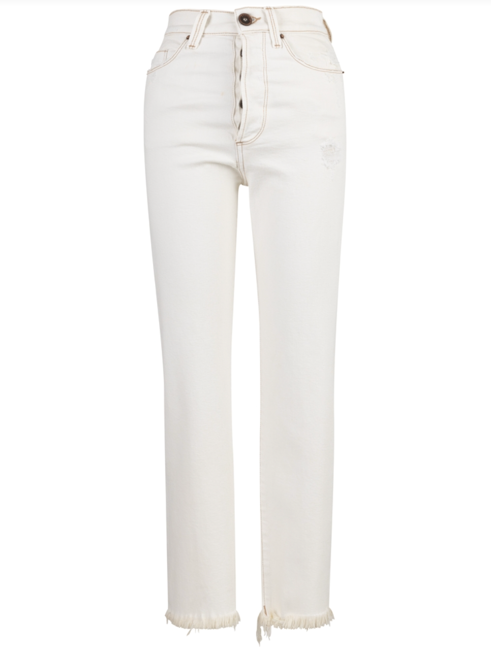 Oliver High Rise Straight Leg Jeans with Fray Hem