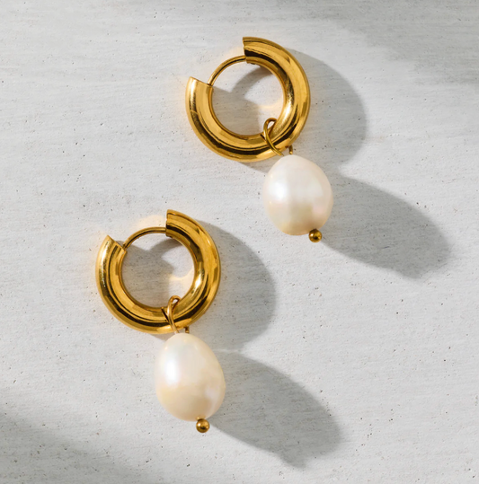 Melrose Mini Hoop Pearl Earring