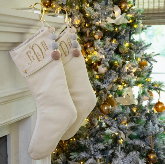 Ivory Christmas Stocking With Cuff