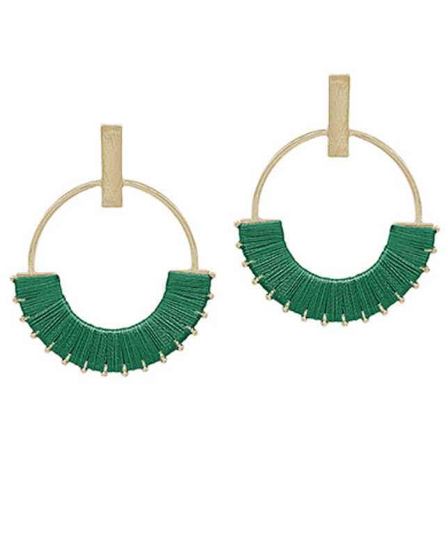Thread Circle Bar Earrings