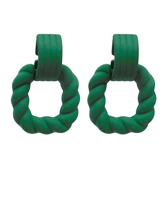 Twisted Square Link Earrings