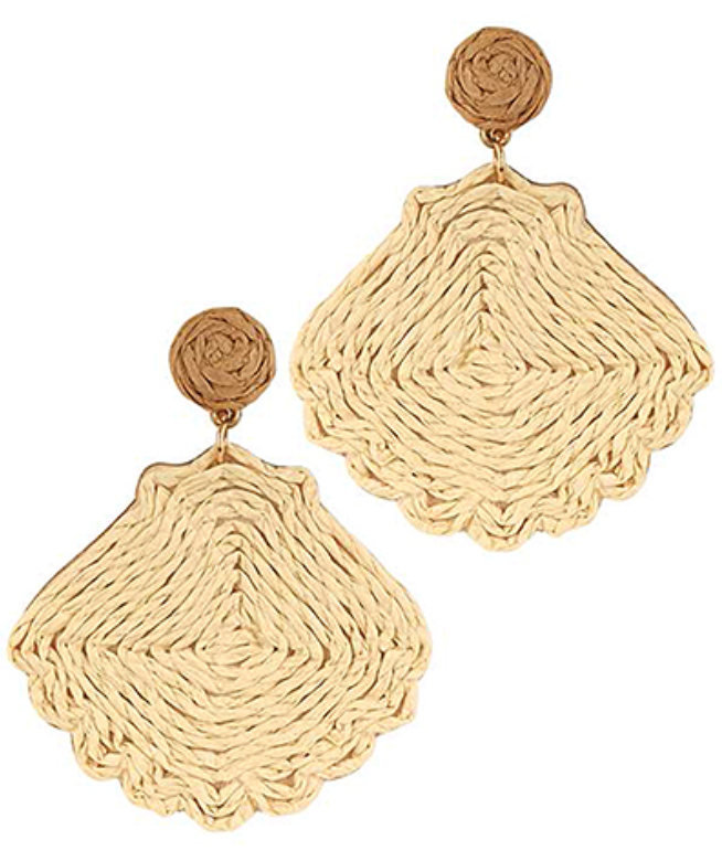 Rattan Sealife Shell Drop Earrings