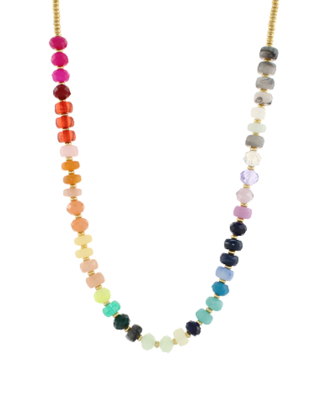 Multi Color Ball Beaded Necklace
