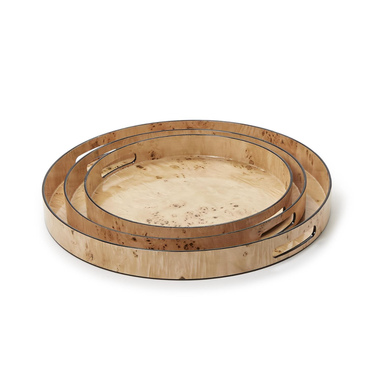 Burled Wood Pattern Round Tray