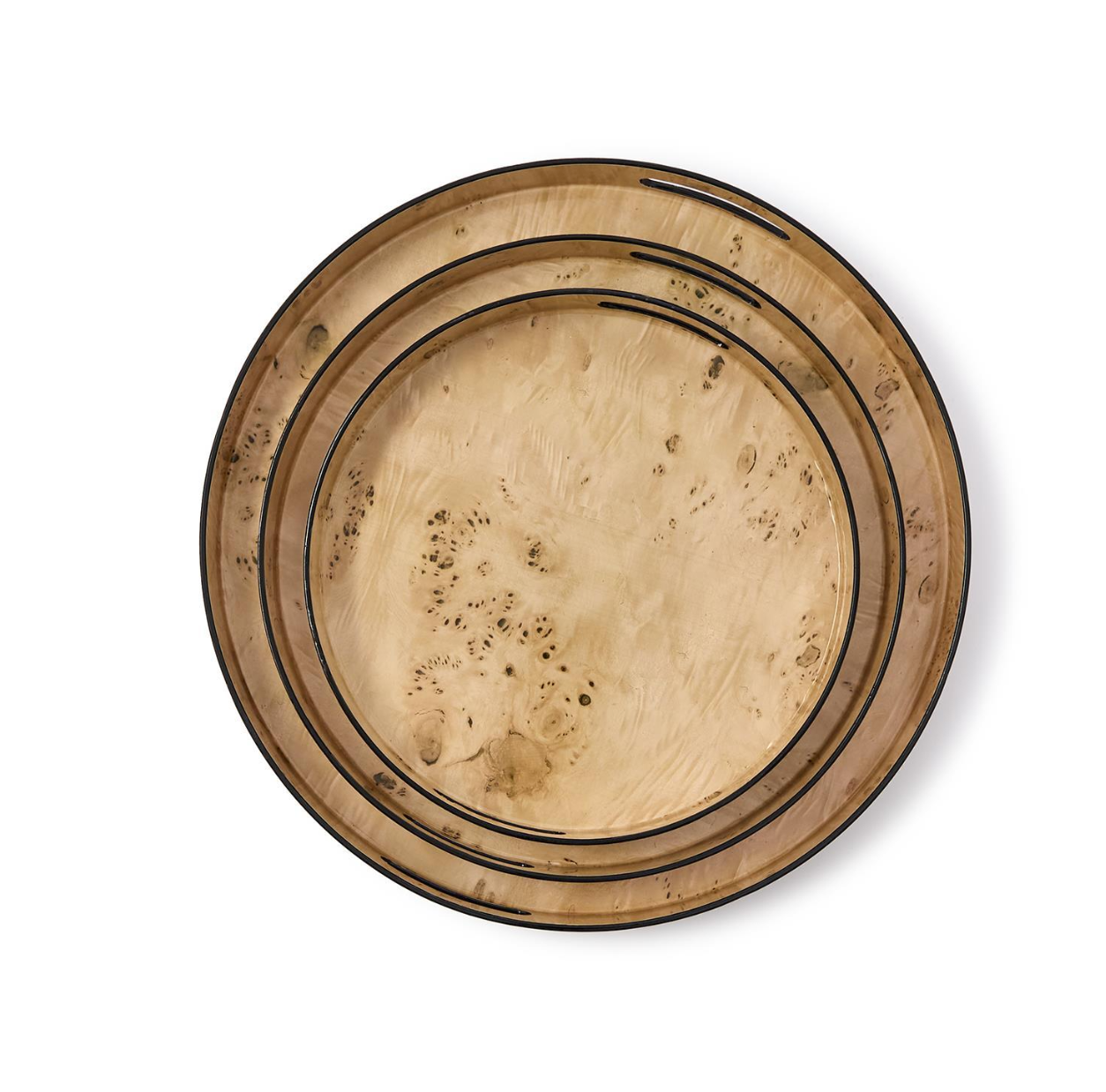 Burled Wood Pattern Round Tray