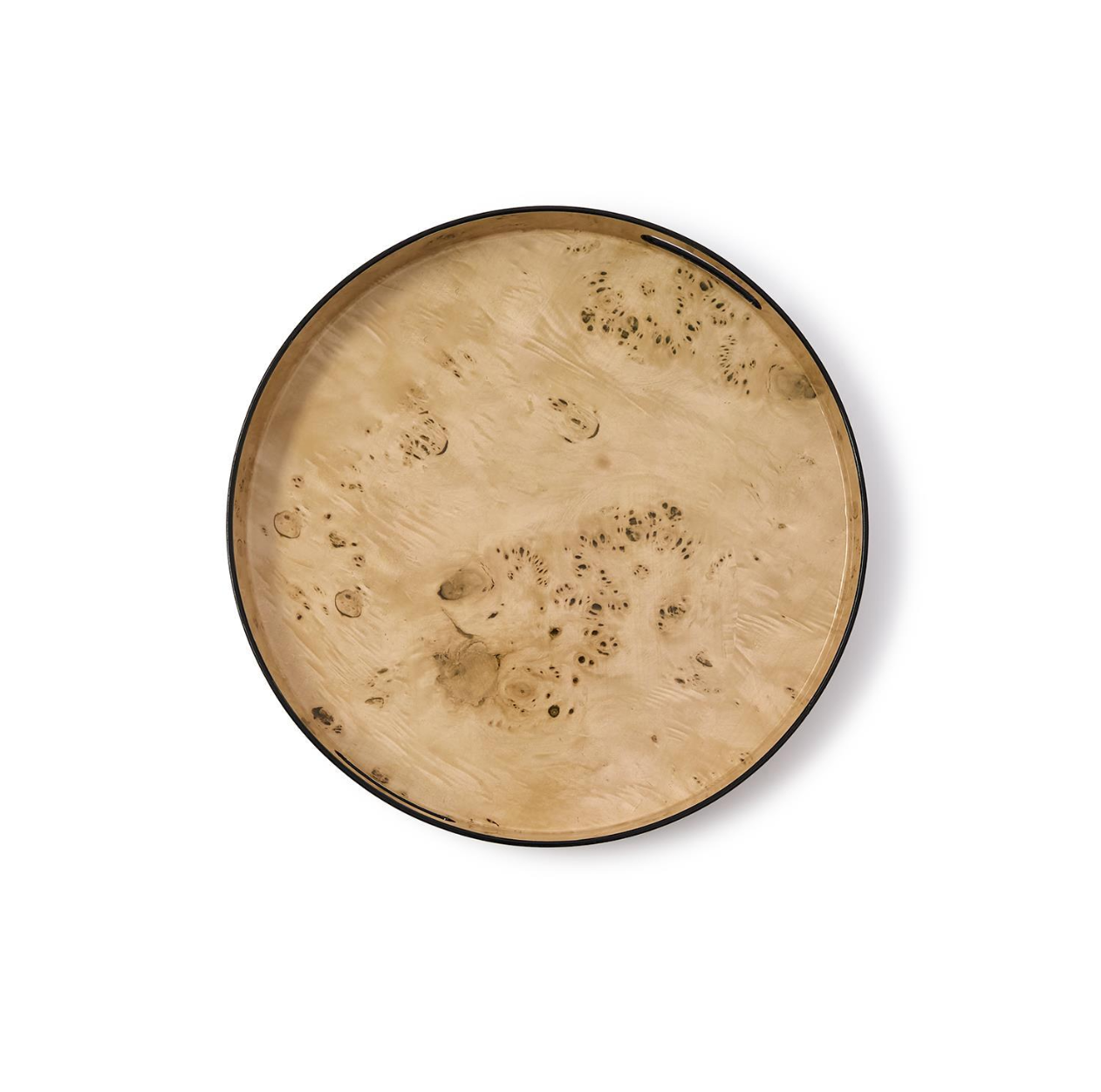 Burled Wood Pattern Round Tray