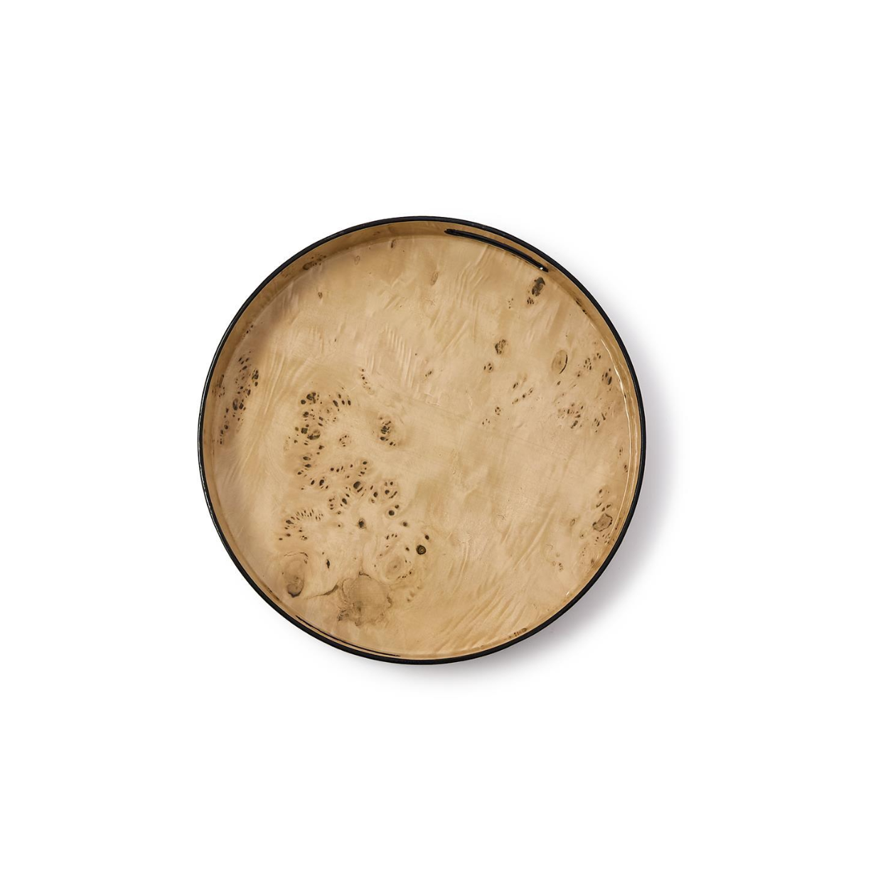 Burled Wood Pattern Round Tray