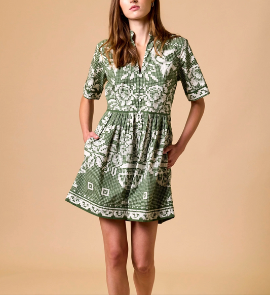 Starling Mini Dress - Verdant Flight