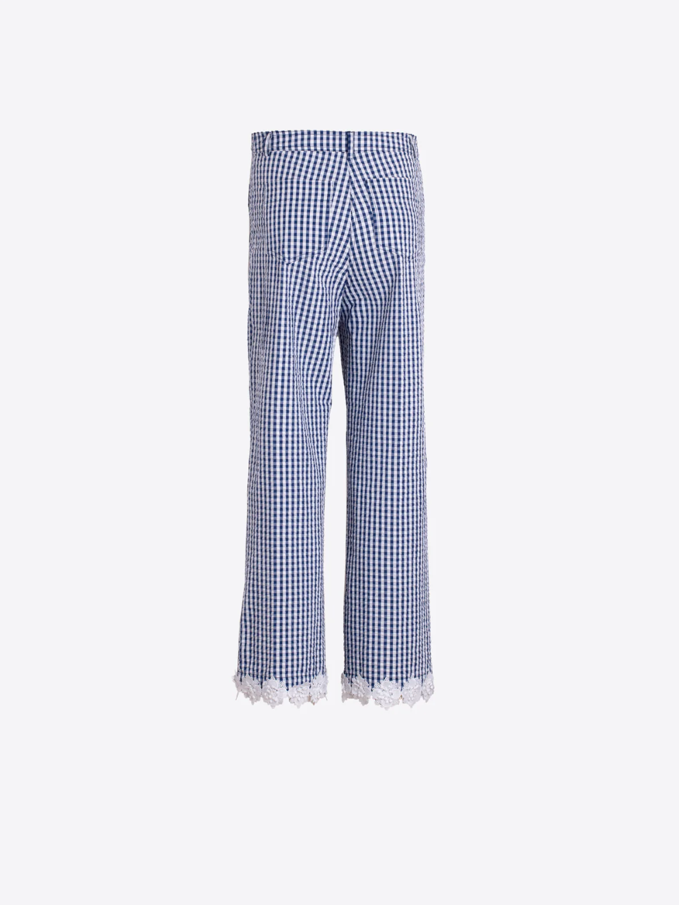 Blue Gingham Lace Trousers