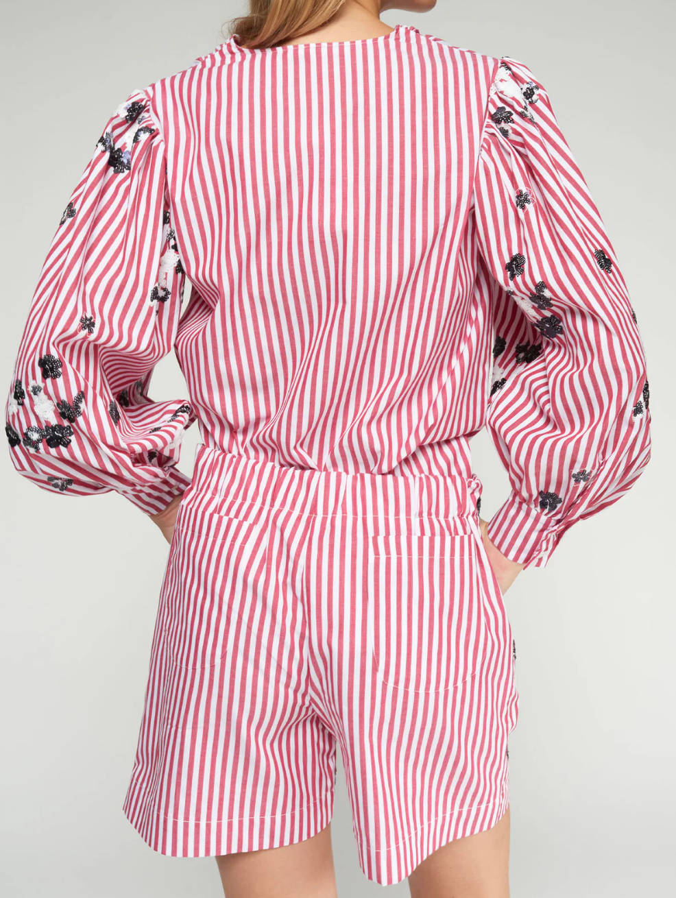 Stripe Flower Shorts