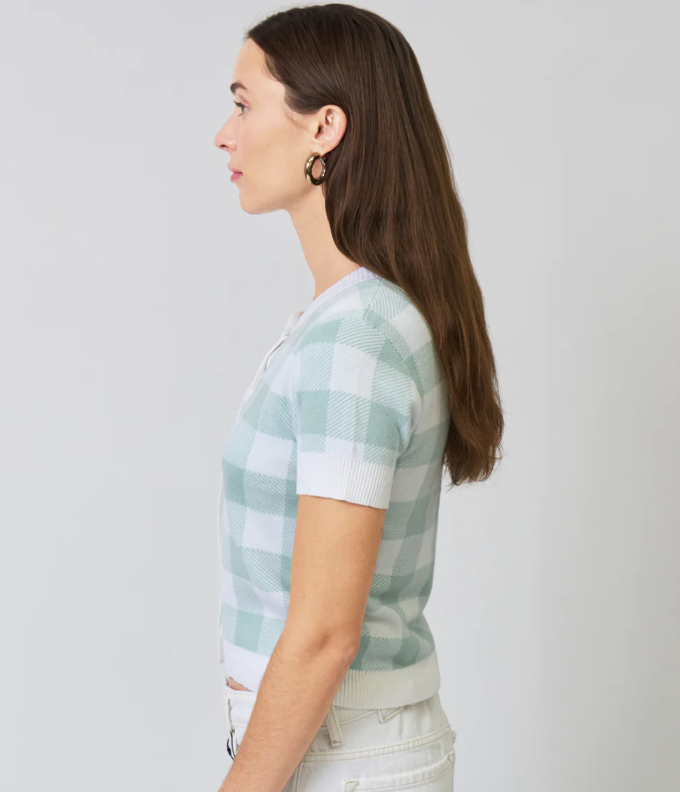 Lauren Gingham Jaquard Cardigan