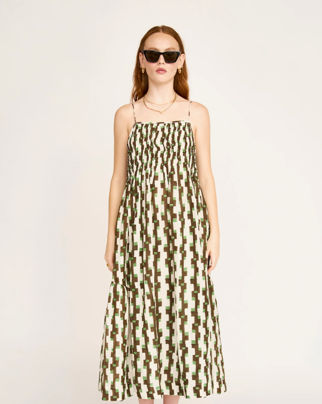 Janeiro Dress in Chocolate Mint Hopscotch