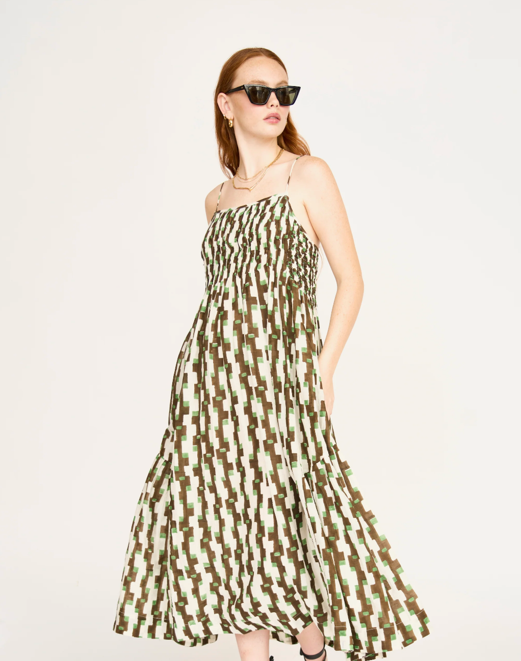Janeiro Dress in Chocolate Mint Hopscotch