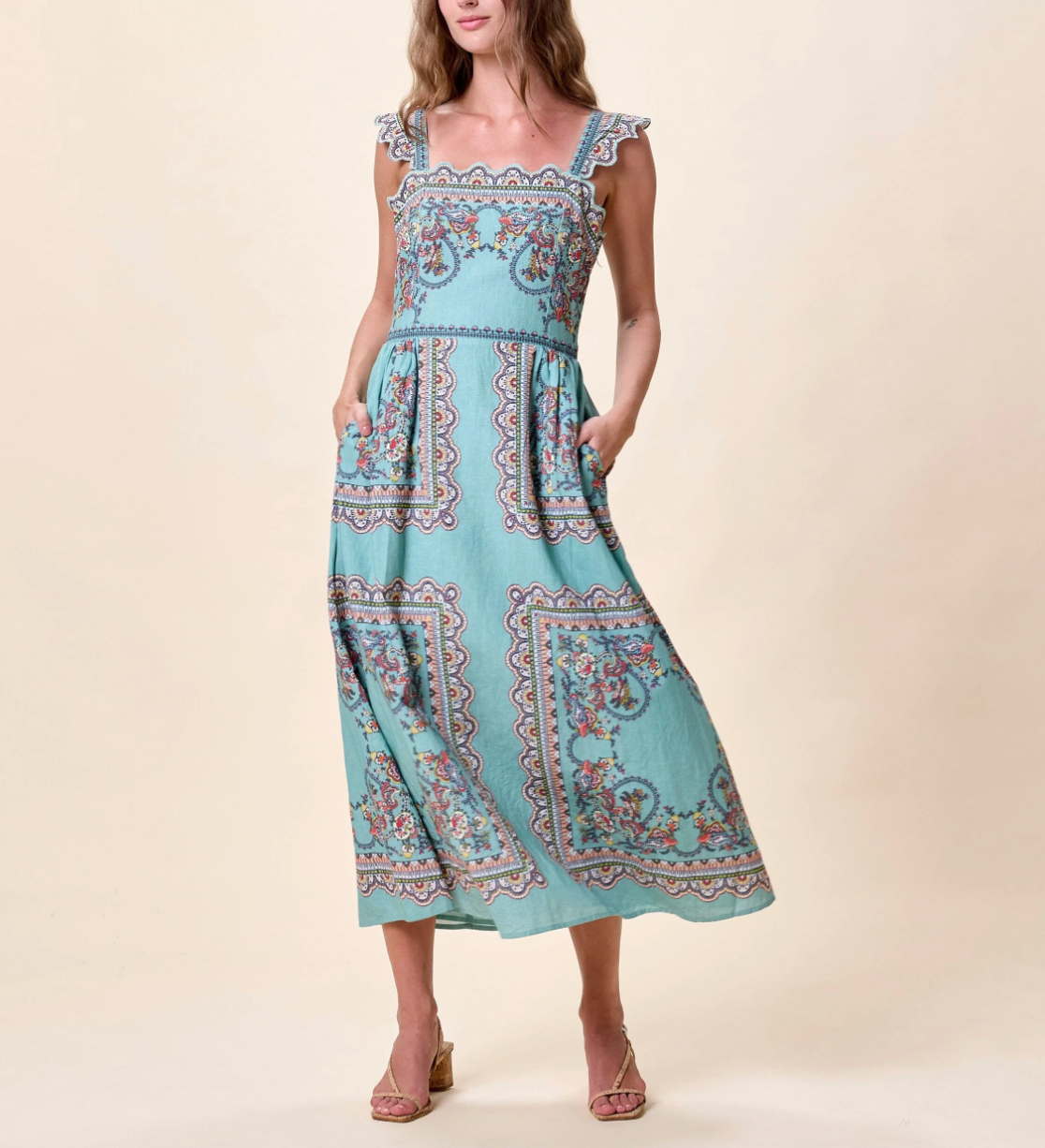 Veronique Ankle Dress in Bleura