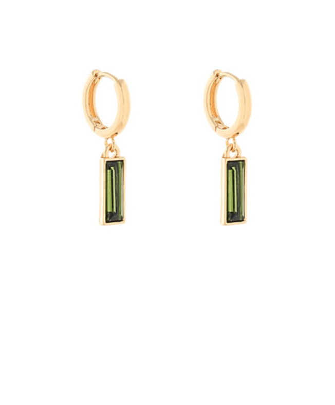 Rectangle Glass Dangle Hoops
