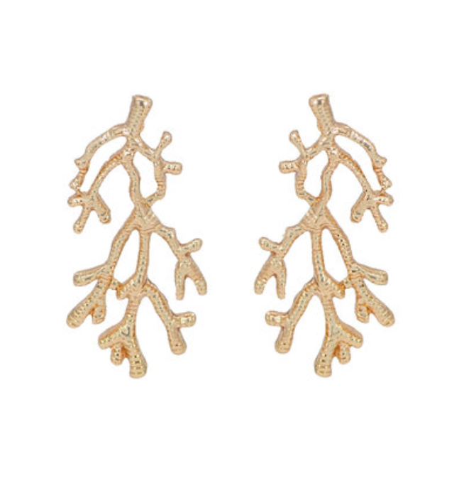 Textured Coral Earrings