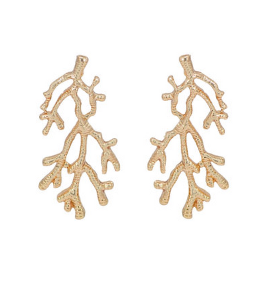 Textured Coral Earrings