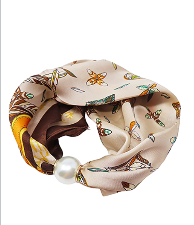 Pearl Magnetic Scarf Necklace-Feather